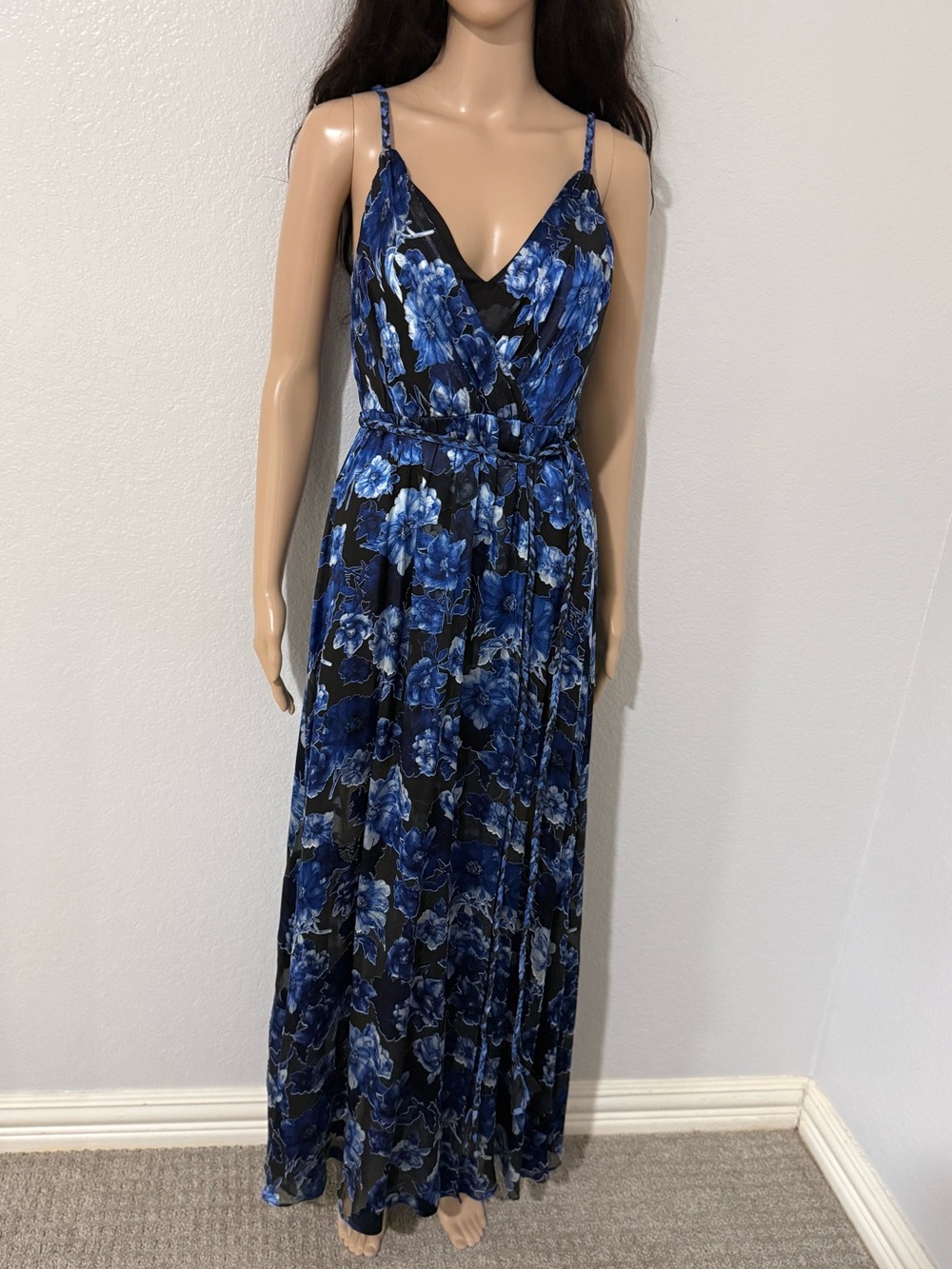 Alice + Olivia Black Dress with Blue Accents